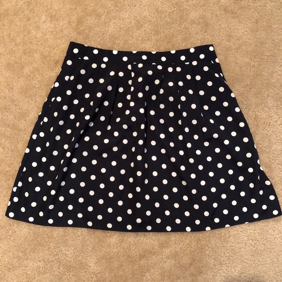 J. Crew Factory Skirts | Jcrew Factory Mini Navy Polka Dot Skirt | Poshmark